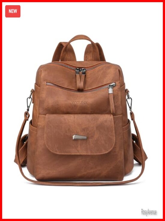 Faux Leather Small Backpack Purse for Women Ladies Waterproof Handbag main image 4